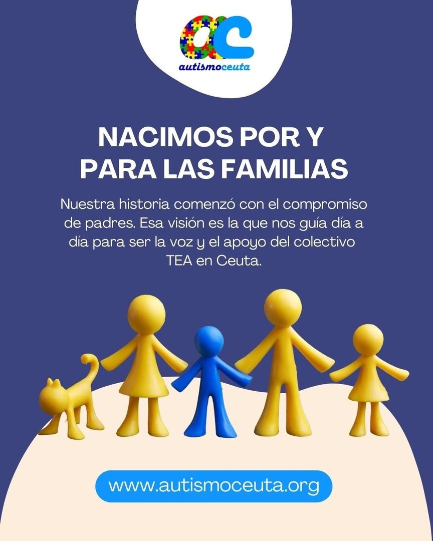 Nacimos por y para las familias: nuestra historia comenzó con el compromiso de padres y madres, y su visión nos guía para ser la voz y el apoyo del colectivo TEA en Ceuta.
